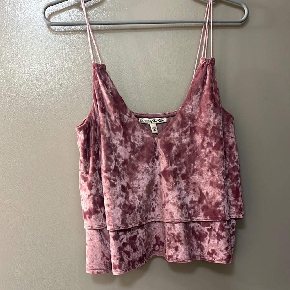 Express - pink silk crop top